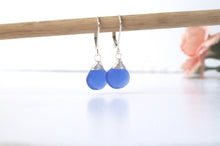Load image into Gallery viewer, Sterling Silver Chalcedony Drop Leverback Earrings
