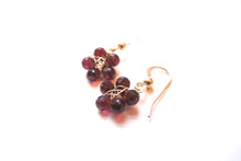 Load image into Gallery viewer, Garnet Gemstone Flower Earrings
