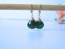 Load image into Gallery viewer, Emerald Drop Earrings in Gold Filled
