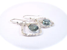 Load image into Gallery viewer, Hammered Diamond Sterling Silver Earrings with Gemstones
