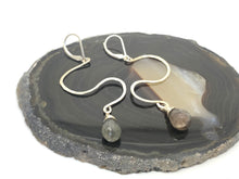 Load image into Gallery viewer, Hammered Zigzag Earrings with Labradorite
