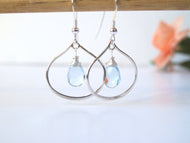 Blue Topaz Sterling Silver Raindrop Earrings