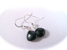 Load image into Gallery viewer, Emerald Drop Earrings in Sterling Silver
