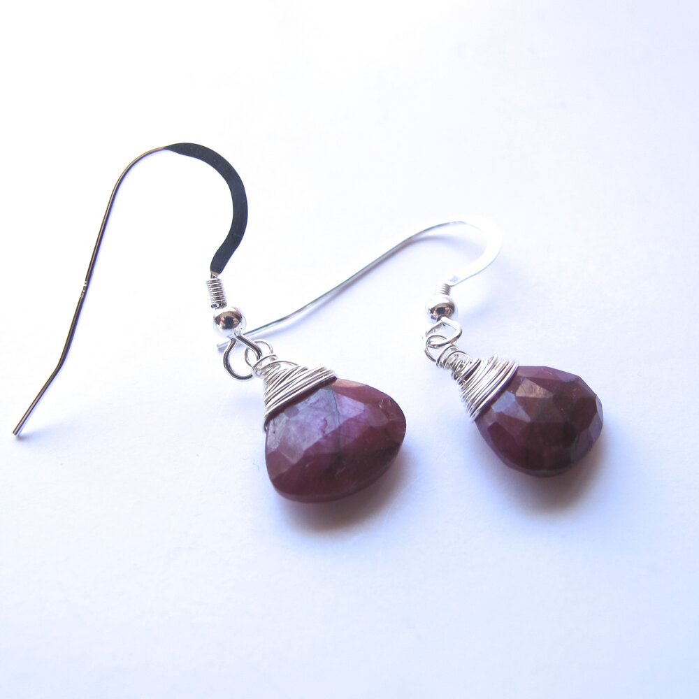 Ruby drop earrings