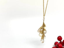Load image into Gallery viewer, Long y-necklace with Citrine Drop Clusters

