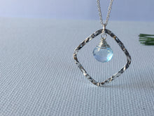 Load image into Gallery viewer, Hammered Diamond Sterling Silver Necklace with Gemstones
