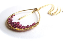 Load image into Gallery viewer, Waterfall Necklace - 14kt Gold Filled -Garnet
