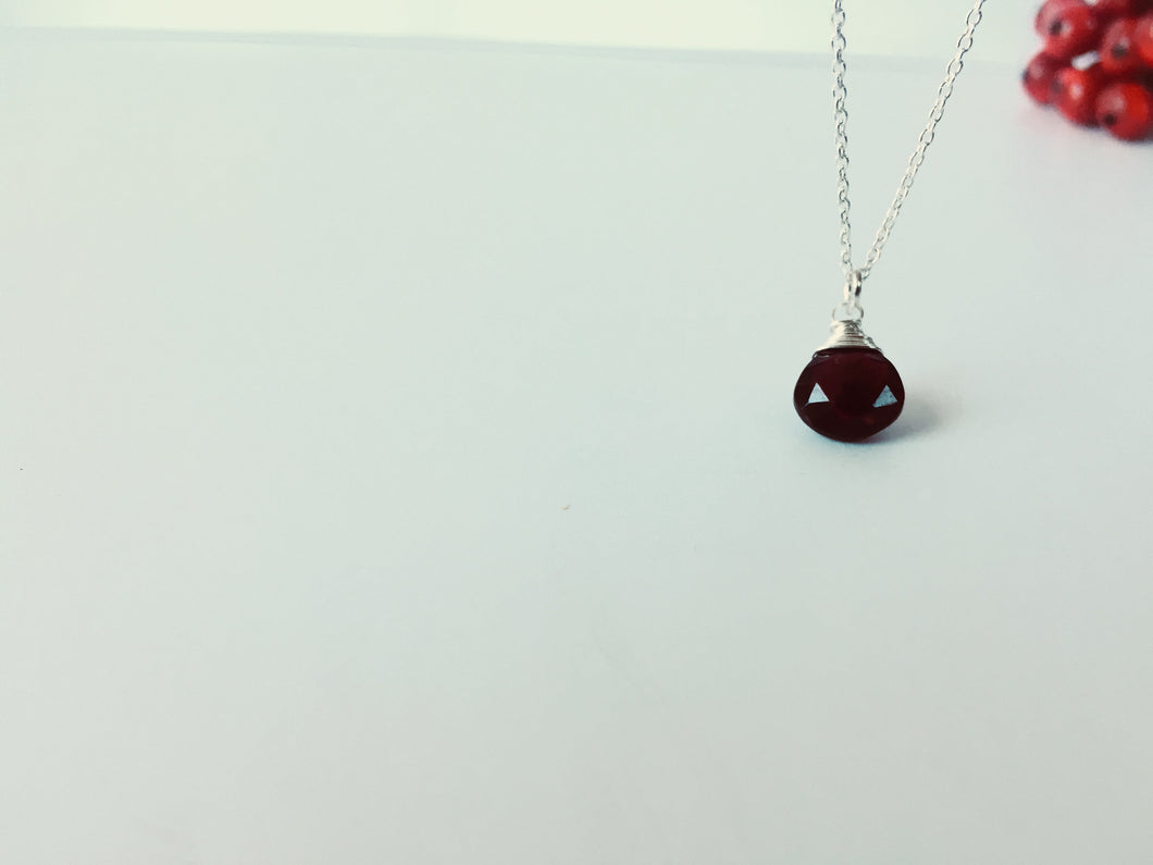 Black Spinel Gemstone Drop Necklaces