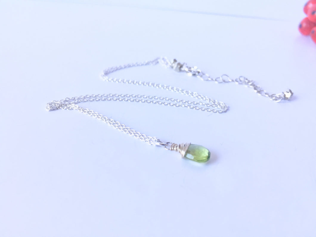 Peridot Gemstone Drop Necklace
