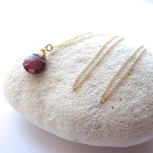 Load image into Gallery viewer, Ruby Deluxe Gemstone Drop Necklace
