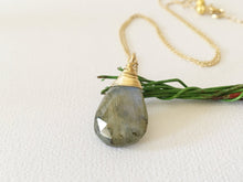 Load image into Gallery viewer, Large Faceted Labradorite Necklace
