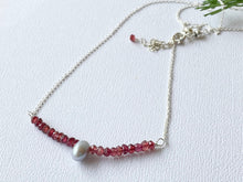 Load image into Gallery viewer, Garnet and Pearl Sterling Silver Gemstone Beauty Necklace
