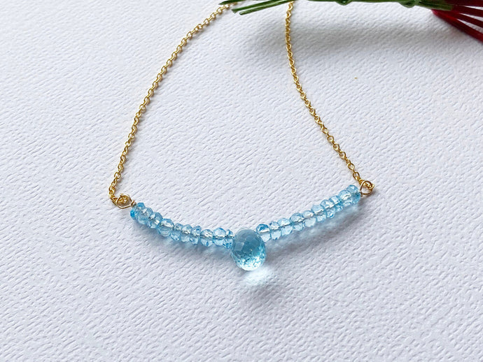 Blue Topaz 14kt Gold Filled Gemstone Beauty Necklace