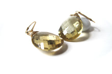 Load image into Gallery viewer, Large Faceted Lemon Drop Quartz Earrings
