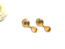 Load image into Gallery viewer, Citrine and Gold Plated Post Earrings
