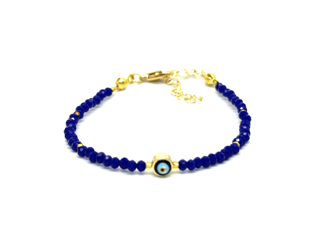 Petite Evil eye Bracelets with Crystal beads