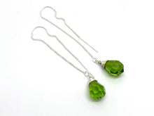 Load image into Gallery viewer, Ear Threaders with Crystal Teardrop in Sterling Silver
