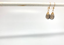 Load image into Gallery viewer, Smokey Quartz Gemstone Drop Earrings
