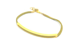 Load image into Gallery viewer, Petite Gold Hollow Bar Bracelets with Suede
