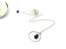 Load image into Gallery viewer, Amethyst Sterling Silver Raindrop Necklace
