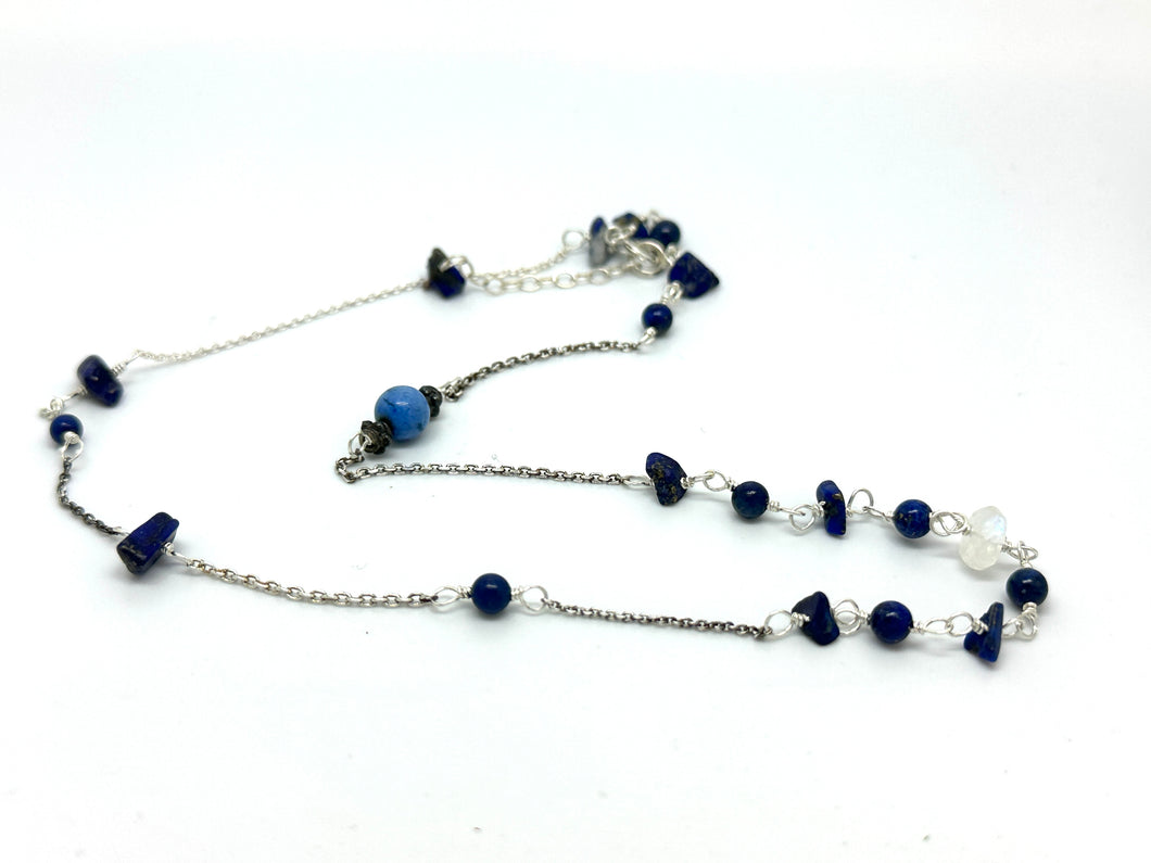 Lapis and Moonstone Choker Necklace