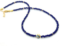 Load image into Gallery viewer, Petite Evil eye Necklace with Crystal beads
