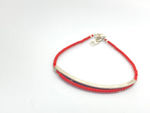 Load image into Gallery viewer, Petite Silver Hollow Bar Bracelets with Afghan Beads
