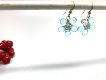 Load image into Gallery viewer, Blue Topaz Flower Earrings in 14k Gold Filled
