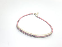 Load image into Gallery viewer, Petite Silver Hollow Bar Bracelets with Afghan Beads
