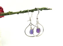 Load image into Gallery viewer, Amethyst Sterling Silver Raindrop Earrings
