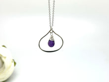 Load image into Gallery viewer, Amethyst Sterling Silver Raindrop Necklace
