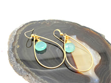 Load image into Gallery viewer, 14kt Gold Filled Teardrop Earrings with Seafoam Chalcedony
