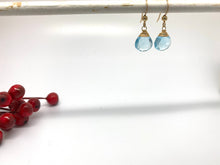 Load image into Gallery viewer, Blue Topaz Gold Earrings
