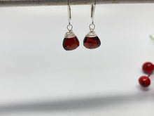 Load image into Gallery viewer, Garnet Gemstone Drop Earrings
