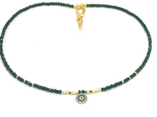 Load image into Gallery viewer, Crystal Necklace with Round Cubic Zirconia Evil Eye Charm
