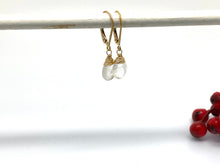 Load image into Gallery viewer, Moonstone Leverback Gold Earrings
