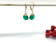 Load image into Gallery viewer, Green Onyx Leverback Earrings
