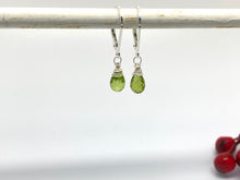 Load image into Gallery viewer, Peridot Leverback Sterling Silver Earrings
