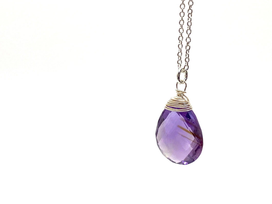 Large Faceted Amethyst Necklace